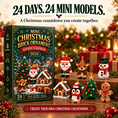 🎄 24-Day Mini Christmas Brick Ornament Advent Calendar – 24 Unique Buildable Holiday Models