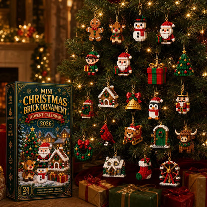 🎄 24-Day Mini Christmas Brick Ornament Advent Calendar – 24 Unique Buildable Holiday Models