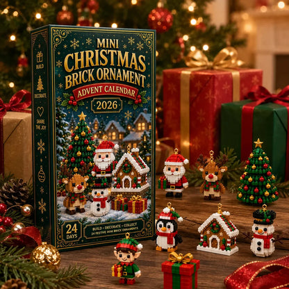 🎄 24-Day Mini Christmas Brick Ornament Advent Calendar – 24 Unique Buildable Holiday Models