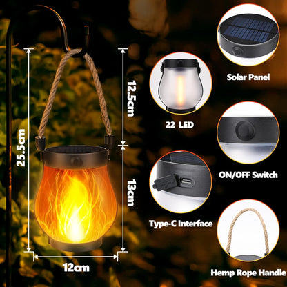 🔥Last Chance Before They're Gone!  💡Solar Flame Lanterns – No Wiring, Auto-On at Dusk!🔥