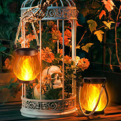 🔥Last Chance Before They're Gone!  💡Solar Flame Lanterns – No Wiring, Auto-On at Dusk!🔥