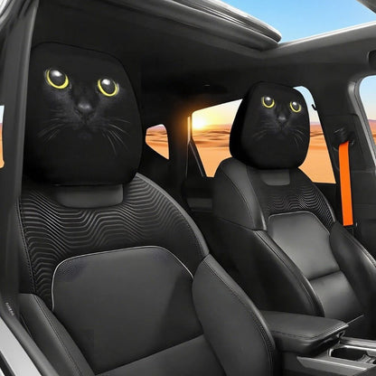 Funny Cartoon Car Headrest Covers – 2PCS Universal Fit