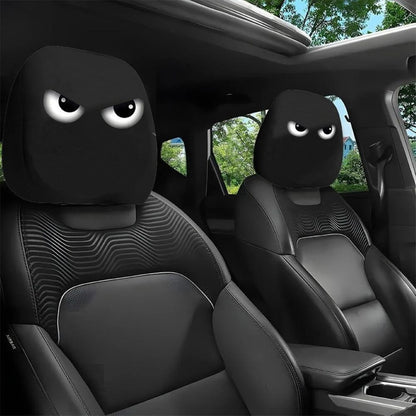 Funny Cartoon Car Headrest Covers – 2PCS Universal Fit