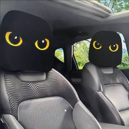 Funny Cartoon Car Headrest Covers – 2PCS Universal Fit