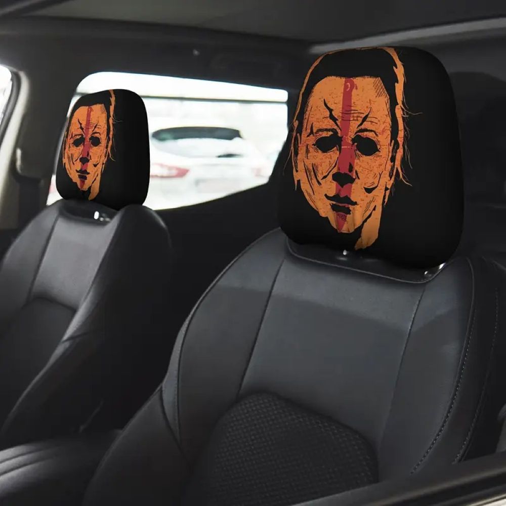 Funny Cartoon Car Headrest Covers – 2PCS Universal Fit