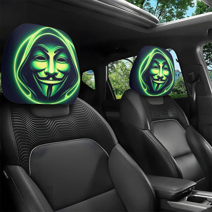 Funny Cartoon Car Headrest Covers – 2PCS Universal Fit