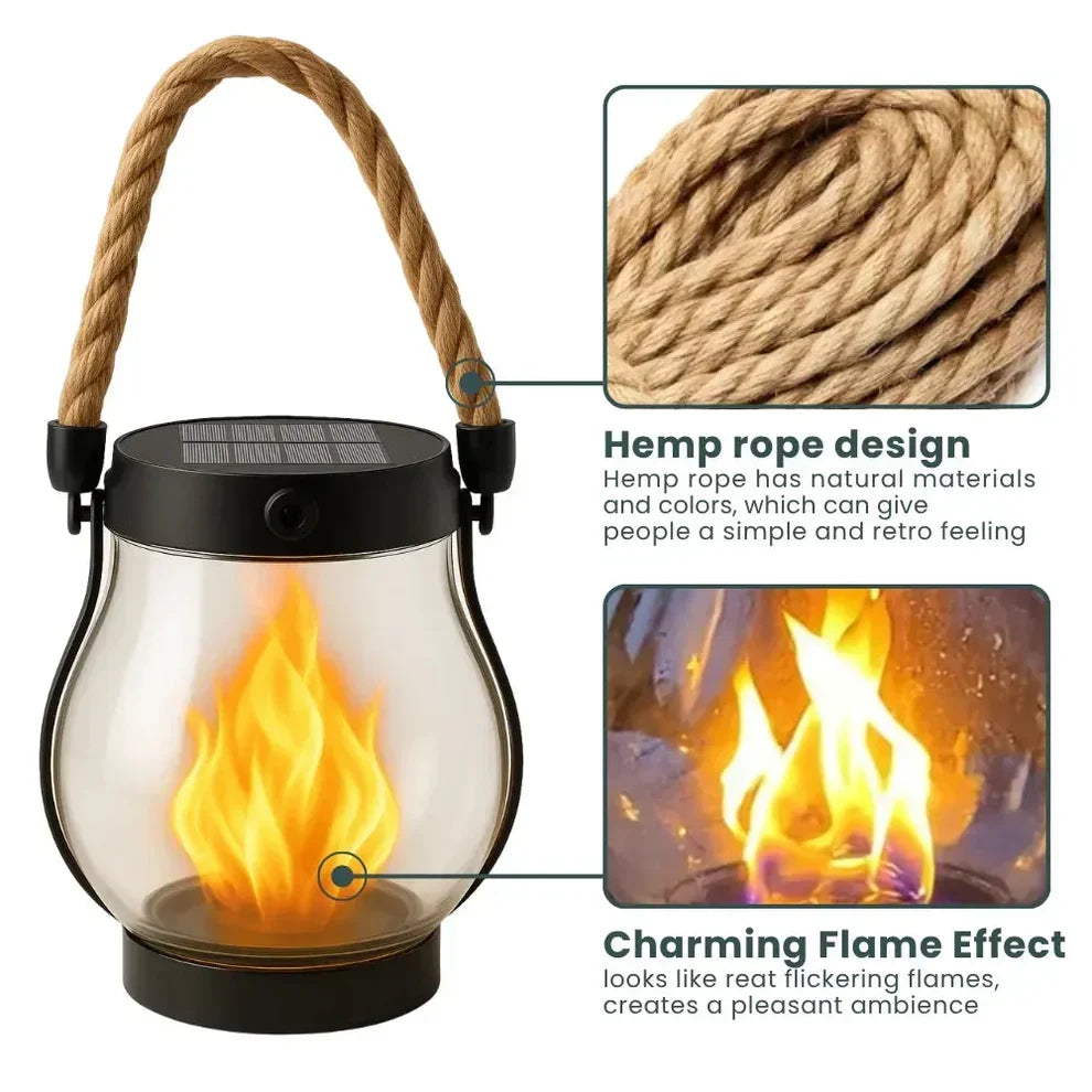 🔥Last Chance Before They're Gone!  💡Solar Flame Lanterns – No Wiring, Auto-On at Dusk!🔥