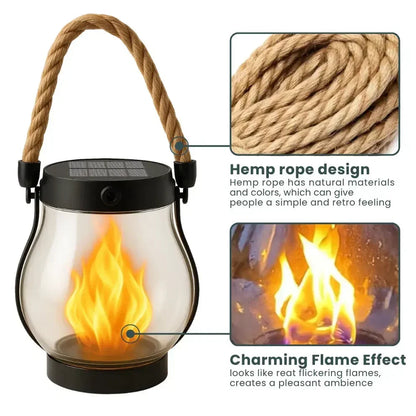 🔥Last Chance Before They're Gone!  💡Solar Flame Lanterns – No Wiring, Auto-On at Dusk!🔥