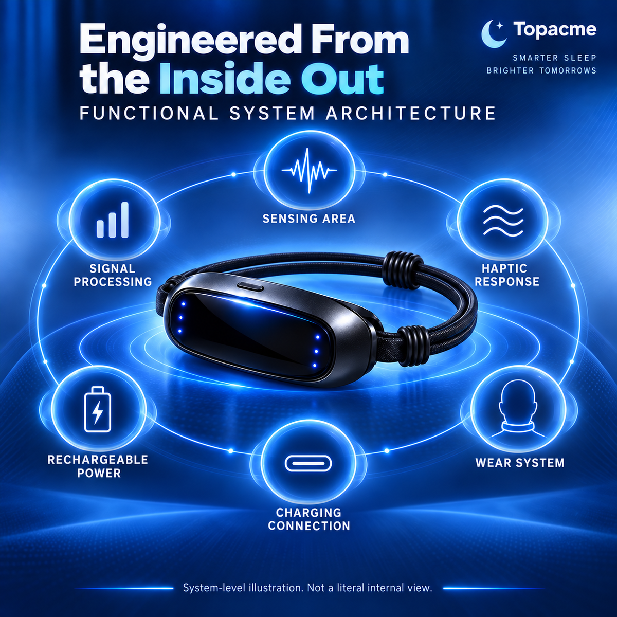 Conceptual functional architecture of Topacme Noctra; not a literal internal view