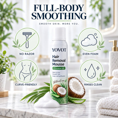 Yovot® Hair Removal Mousse – Full-Body Coconut Oil Foam for Smooth Skin