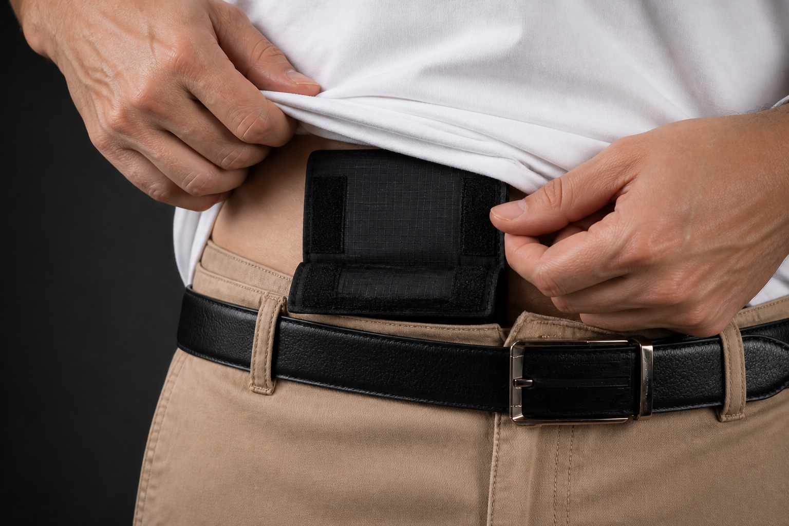 Loop the wallet inside your waistband